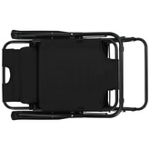 Składane leżaki z podnóżkiem, 2 szt., stalowe, czarne