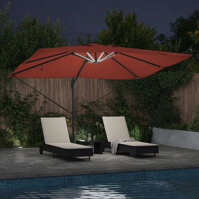 Parasol plażowy Ze LED Lights terakota 352 x 251 x 265 cm