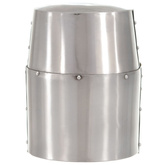 Replika średniowiecznego zabytkowego hełmu, LARP, srebrna stal