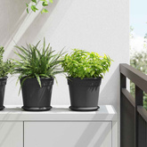 Okrągła doniczka na kwiaty 24 pcs Czarny ? 19 x 16 cm