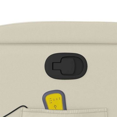 vidaXL Podnoszony fotel masujący, rozkładany, kremowy, ekoskóra