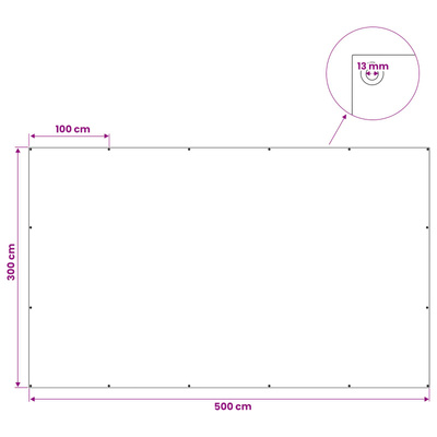 Plandeka z oczkami jasnoszary 3 x 5 m 180 gsm PE