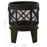 vidaXL Rustykalne palenisko z pogrzebaczem, Φ42x54 cm, stal