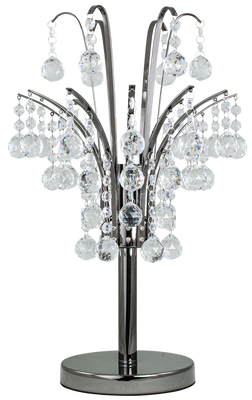 Lampka nocna biurkowa stołowa kryształowa MONTE CARLO 1 x60W E27 grafit