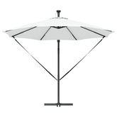 Parasol plażowy Ze LED Lights piaskowy 294 x 294 x 248 cm