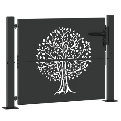 Brama ogrodowa 110 x 105 cm Stal Malowana Proszkowo Zamykane