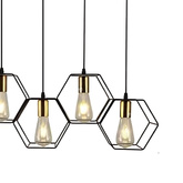 Lampa wisząca Abigali Honey, czarny 5xE27