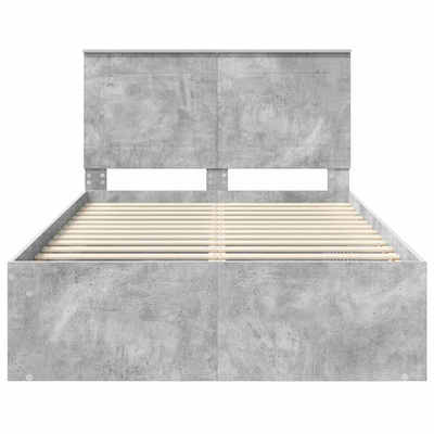 Ramka łóżka Betonowy 120 x 200 cm Lite drewno sosnowe