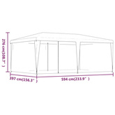 vidaXL Namiot imprezowy z 6 ścianami z siatki, zielony, 6x4 m, HDPE
