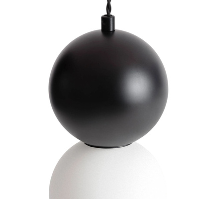 Lampa Wisząca ze szkła mlecznego Czarna ?30cm G9 Abruzzo Dizzaro Duo