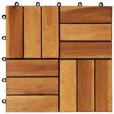 Płytka Tarasowa 10 pcs Brązowy 30 x 30 cm Drewno Akacjowe