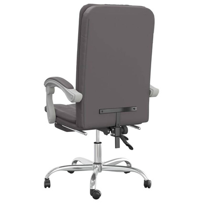 vidaXL Rozkładany fotel biurowy, szary, sztuczna skóra model standard