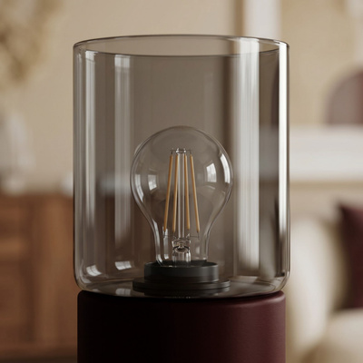 Elegancka lampka na konsolę – burgund, grafit K-6052 z serii DEX