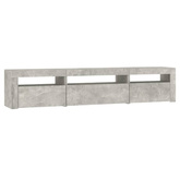 vidaXL Szafka pod TV z oświetleniem LED, szarość betonu, 195x35x40 cm