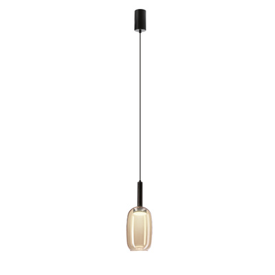 Lampa wisząca Bueno szklana bursztynowy klosz pojedyncza GX53