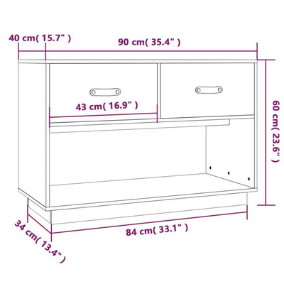 vidaXL Szafka pod TV, miodowy brąz, 90x40x60 cm, lite drewno sosnowe