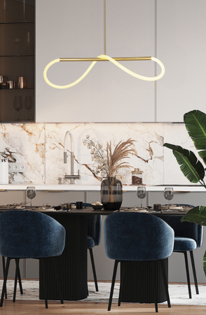 SUPREME lampa wiszaca 100cm złoty 22W LED 3000K biały  31-35615