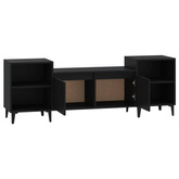vidaXL Szafka pod TV, czarna, 160x35x55 cm, materiał drewnopochodny
