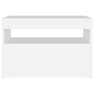 Szafka nocna z oświetleniem LED, biała, 60x35x40 cm