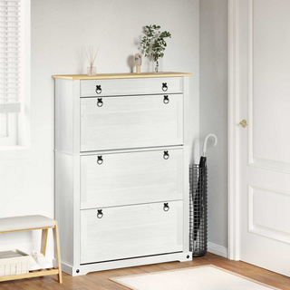 Szafka na buty z szufladą z półką Corona Biały 99 x 32 x 138 cm