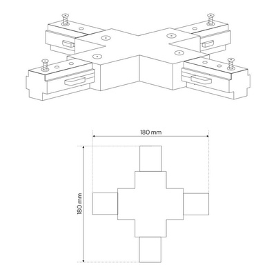 Łącznik X do szyny MEVA PRO X Connector White, biały EDO777517 EDO Solutions