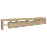 vidaXL Szafka pod TV z oświetleniem LED, dąb sonoma, 260x36,5x40 cm