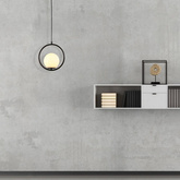 Lampa Wisząca Czarna Kula Mleczna Abruzzo Rossi E27