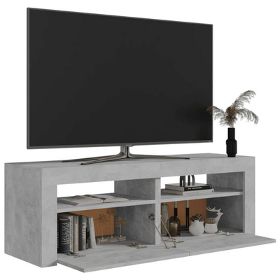 vidaXL Szafka pod TV z oświetleniem LED, szarość betonu, 120x35x40 cm model standard