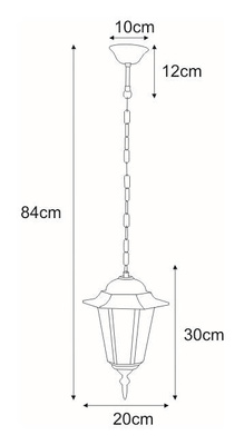 Lampa ogrodowa wisząca K-5009H CZARNY/ZŁOTY z serii STANDARD