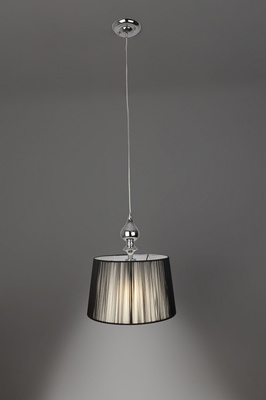 Lampa wisząca z abażurem Gillenia nowoczesna czarna do salonu