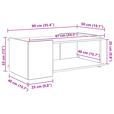 Stolik kawowy Betonowy szary 90 x 50 x 33 cm