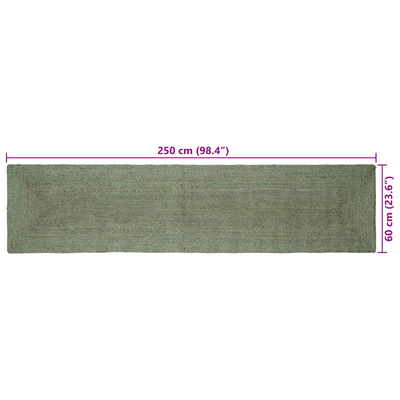 Dywany pokojowe Prostokątny Oliwkowy zielony 60 x 250 cm Juta