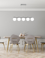 Lampa wisząca chrom/biała kula 5 Ramon 35-01429
