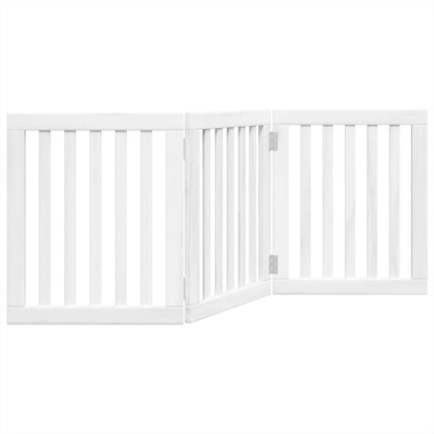 Składana bramka zabezpieczająca dla psa, 3 panele, biała, 150cm