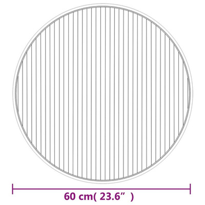vidaXL Dywan okrągły, jasny naturalny, 60 cm, bambusowy