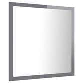 vidaXL Lustro łazienkowe LED, wysoki połysk, szare, 40x8,5x37cm, akryl