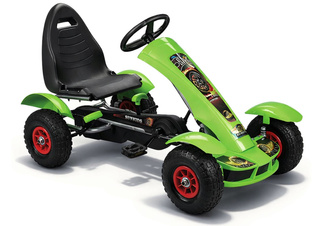 Sportowy Gokart Na Pedały F618 Pomowane Koła Obciążenie 50kg Zielony