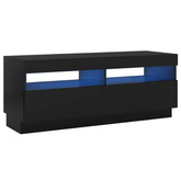 vidaXL Szafka pod TV z oświetleniem LED, czarna, 100x35x40 cm