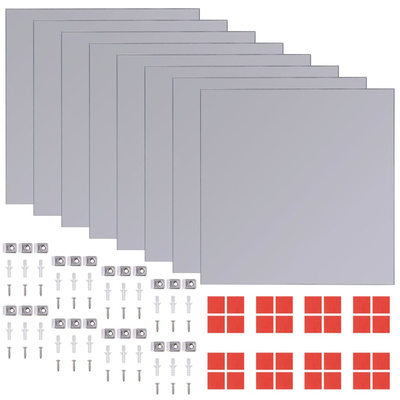 Płytki lustrzane, bez ramowe szklane, 8 szt., 20,5 cm