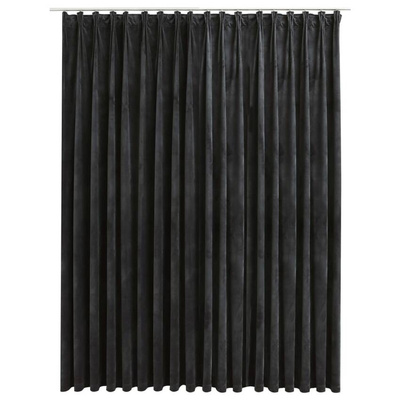 vidaXL Zasłona zaciemniająca z haczykami, aksamit, antracyt, 290x245cm