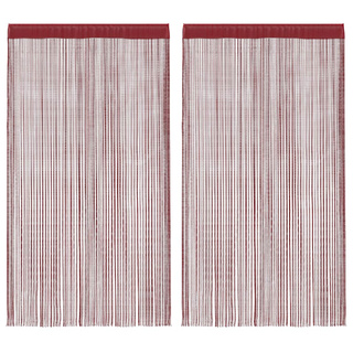 Zasłony sznurkowe, 2 sztuki, 140 x 250 cm, burgundowe