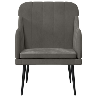 vidaXL Fotel, ciemnoszary, 63x76x80 cm, obity aksamitem