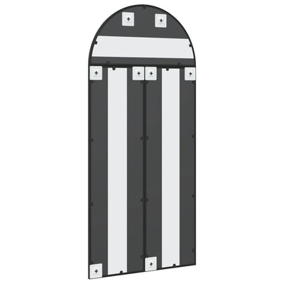 vidaXL Lustro ścienne, czarne, 60x130 cm, zakończone łukiem, żelazo