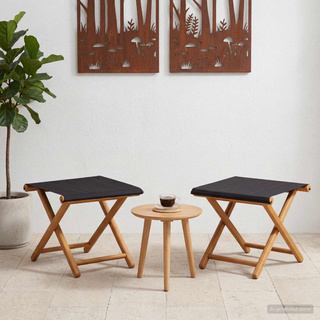 Fotel ogrodowy 2 pcs Lite Drewno Eukaliptusowe Czarny