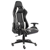 Obrotowy fotel gamingowy, biały, PVC vidaXL