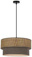 Lampa wisząca z abażurem Karrara czarna do salonu beżowo-szara E27