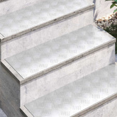 Stopień Prostokątny 4 pcs Srebrny 75 x 25 cm Aluminium