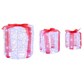 Dekoracja Pudełka Prezentowego 3 pcs Zimna biel 20 x 20 x 21 cm