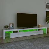 Szafka pod TV z oświetleniem LED, biała, 260x36,5x40 cm vidaXL