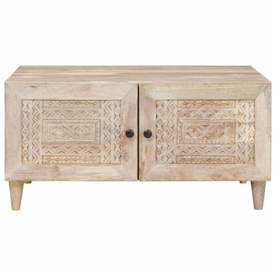Stolik kawowy Biały 80 x 54 x 40 cm Drewno inżynieryjne